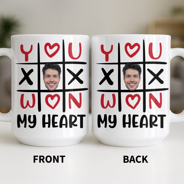 You Won My Heart With Tic-Tac-Toe And Hearts - Personalized Custom Coffee Mug - CPL1346_MG You Won My Heart With Tic-Tac-Toe And Hearts - Personalized Custom Coffee Mug - CPL1346_MG