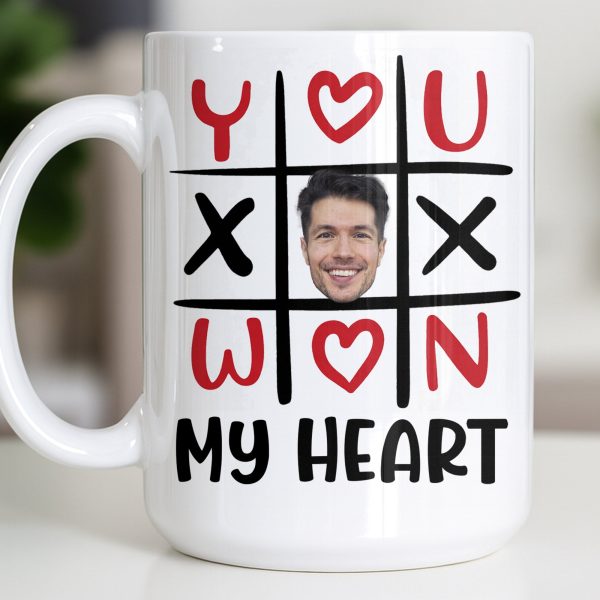 You Won My Heart With Tic-Tac-Toe And Hearts - Personalized Custom Coffee Mug - CPL1346_MG You Won My Heart With Tic-Tac-Toe And Hearts - Personalized Custom Coffee Mug - CPL1346_MG