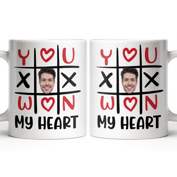 You Won My Heart With Tic-Tac-Toe And Hearts - Personalized Custom Coffee Mug - CPL1346_MG You Won My Heart With Tic-Tac-Toe And Hearts - Personalized Custom Coffee Mug - CPL1346_MG