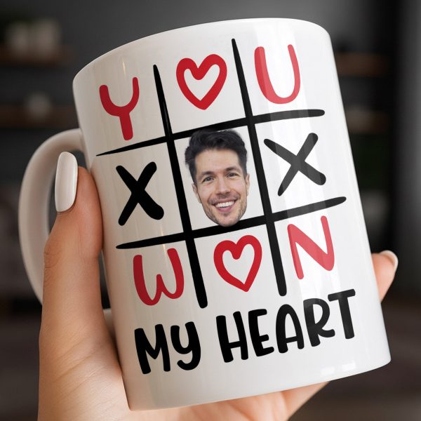You Won My Heart With Tic-Tac-Toe And Hearts - Personalized Custom Coffee Mug - CPL1346_MG You Won My Heart With Tic-Tac-Toe And Hearts - Personalized Custom Coffee Mug - CPL1346_MG
