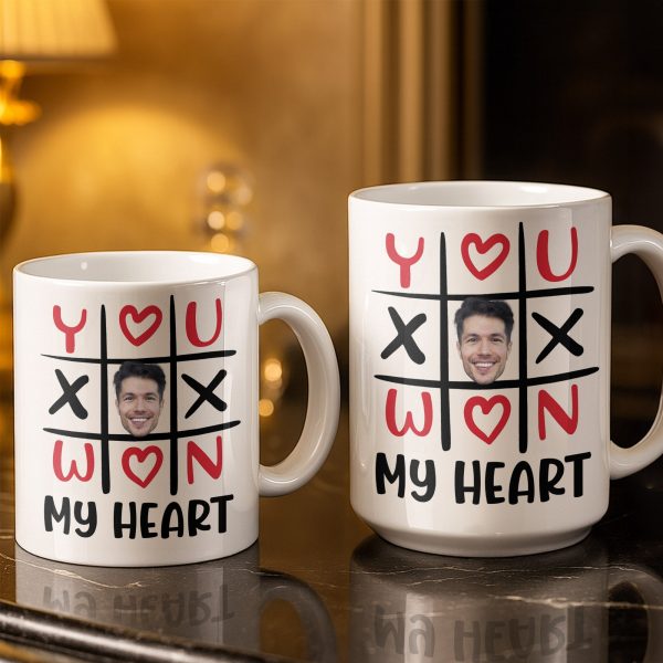 You Won My Heart With Tic-Tac-Toe And Hearts - Personalized Custom Coffee Mug - CPL1346_MG You Won My Heart With Tic-Tac-Toe And Hearts - Personalized Custom Coffee Mug - CPL1346_MG
