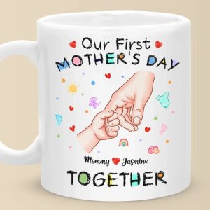 Your Tiny Hand, My Whole Heart - Family Personalized Custom Mug - Mother's Day, Baby Shower Gift, Gift For First Mom