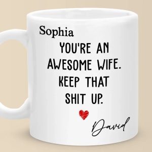 You're An Awesome Wife - Couple Personalized Custom Mug - Gift For Husband Wife, Anniversary