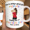 You're Doing a Great Job Mommy Personalized Two-Tone Mug, Happy Mother's Day Gift For Wife, Heartfelt Gift for New Moms, Customizable White Ceramic Mug & Two-Tone Mug You're Doing a Great Job Mommy Personalized Two-Tone Mug, Happy Mother's Day Gift For Wife, Heartfelt Gift for New Moms, Customizable White Ceramic Mug & Two-Tone Mug