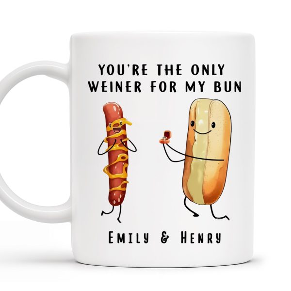 You're The Only Weiner For My Bun Hot Dog Design - Personalized Custom Coffee Mug - CPL174_MG You're The Only Weiner For My Bun Hot Dog Design - Personalized Custom Coffee Mug - CPL174_MG