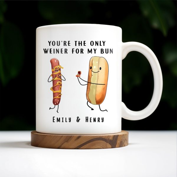 You're The Only Weiner For My Bun Hot Dog Design - Personalized Custom Coffee Mug - CPL174_MG You're The Only Weiner For My Bun Hot Dog Design - Personalized Custom Coffee Mug - CPL174_MG