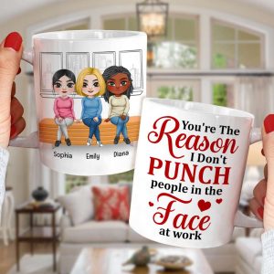 You're The Reason, Personalized Mug, Funny Gift For Colleague