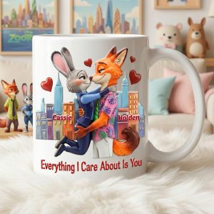 Zoo Friends Town Everything I Care About You - Personalized White Mug - Gift For Couple, Valentine | HH01 ZTP